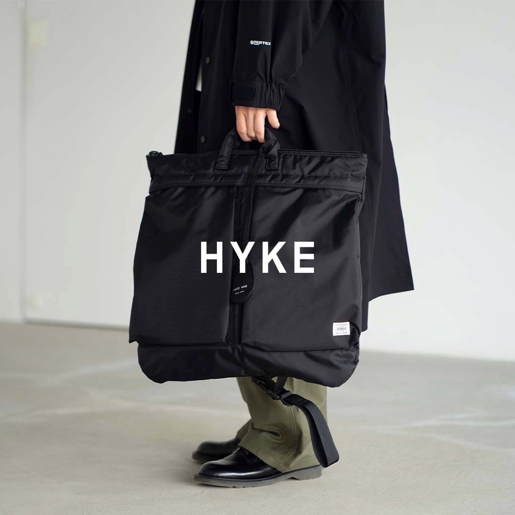 HYKE×PORTER HELMET BAG LARGE BLACK - ボディーバッグ