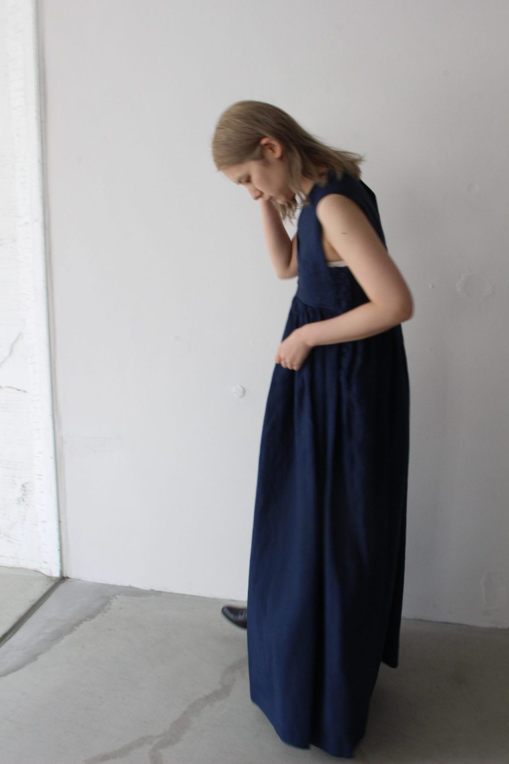 hyke linen maxi dress one-piece　2