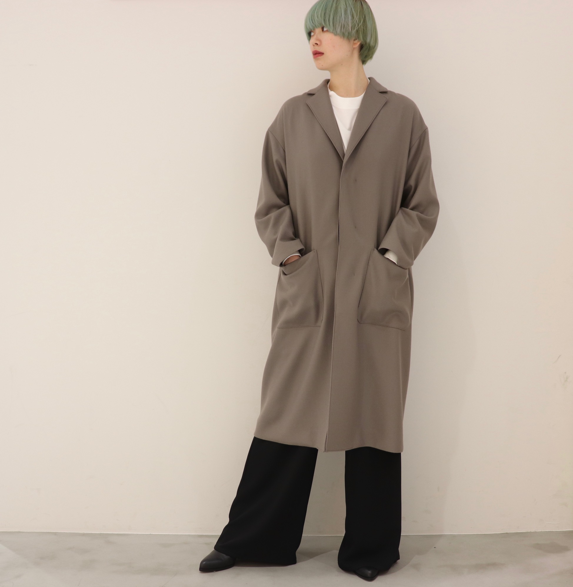 【美品】【HYKE】【ハイク】WOOL SHOP COAT