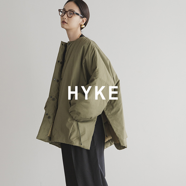 HYKE  OXFORD COLLARLESS BIG JACKET