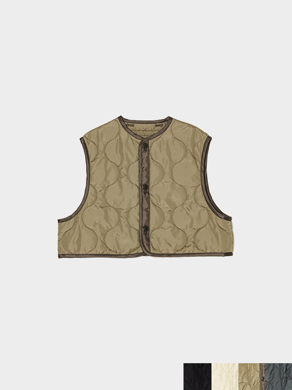 HYKE / QUILTED CROPPED VEST-