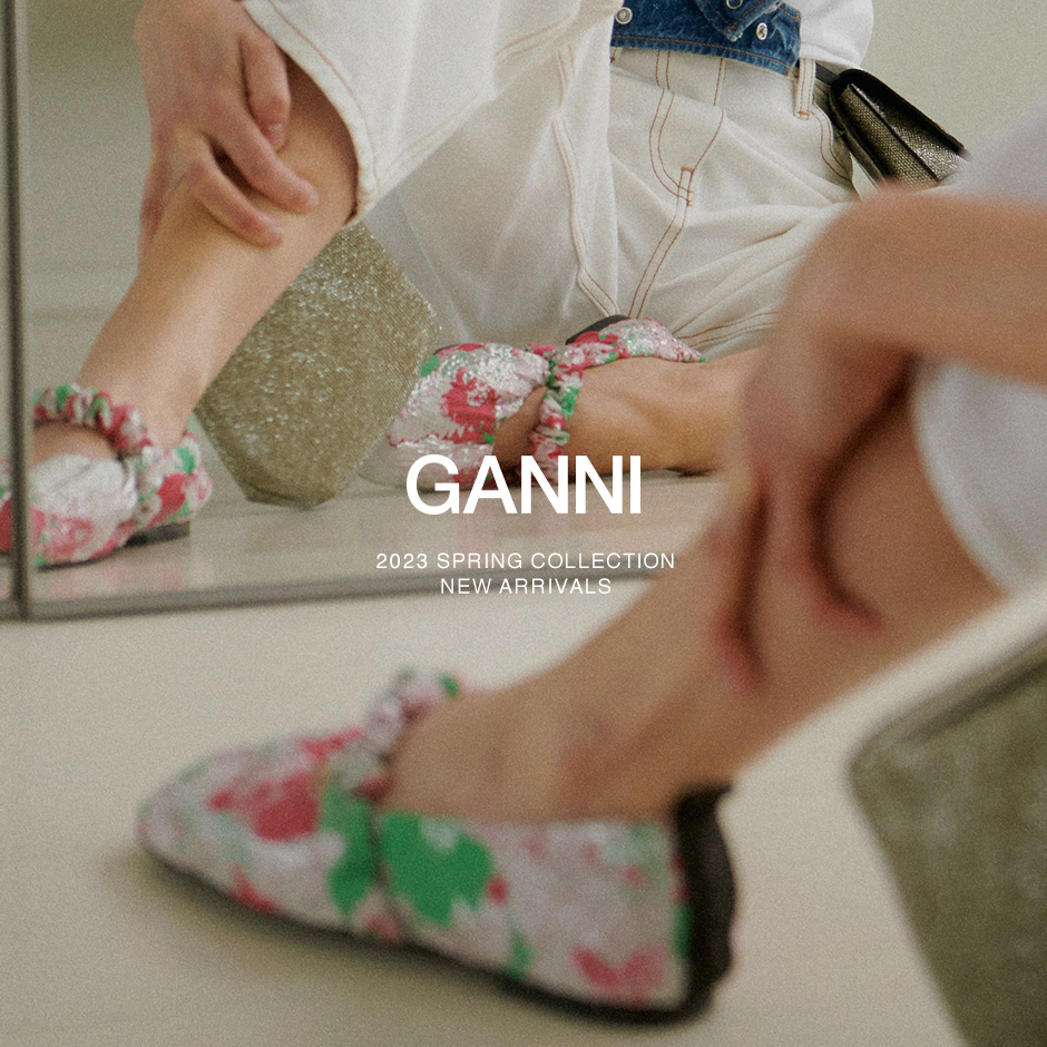 23SS GANNI  Scrunchie Jacquard Ballerina