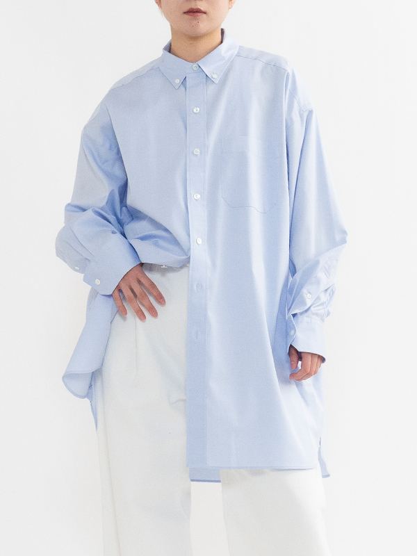 極美品☆HYKE | ブラック 今季 24SS T/C BIG SHIRT